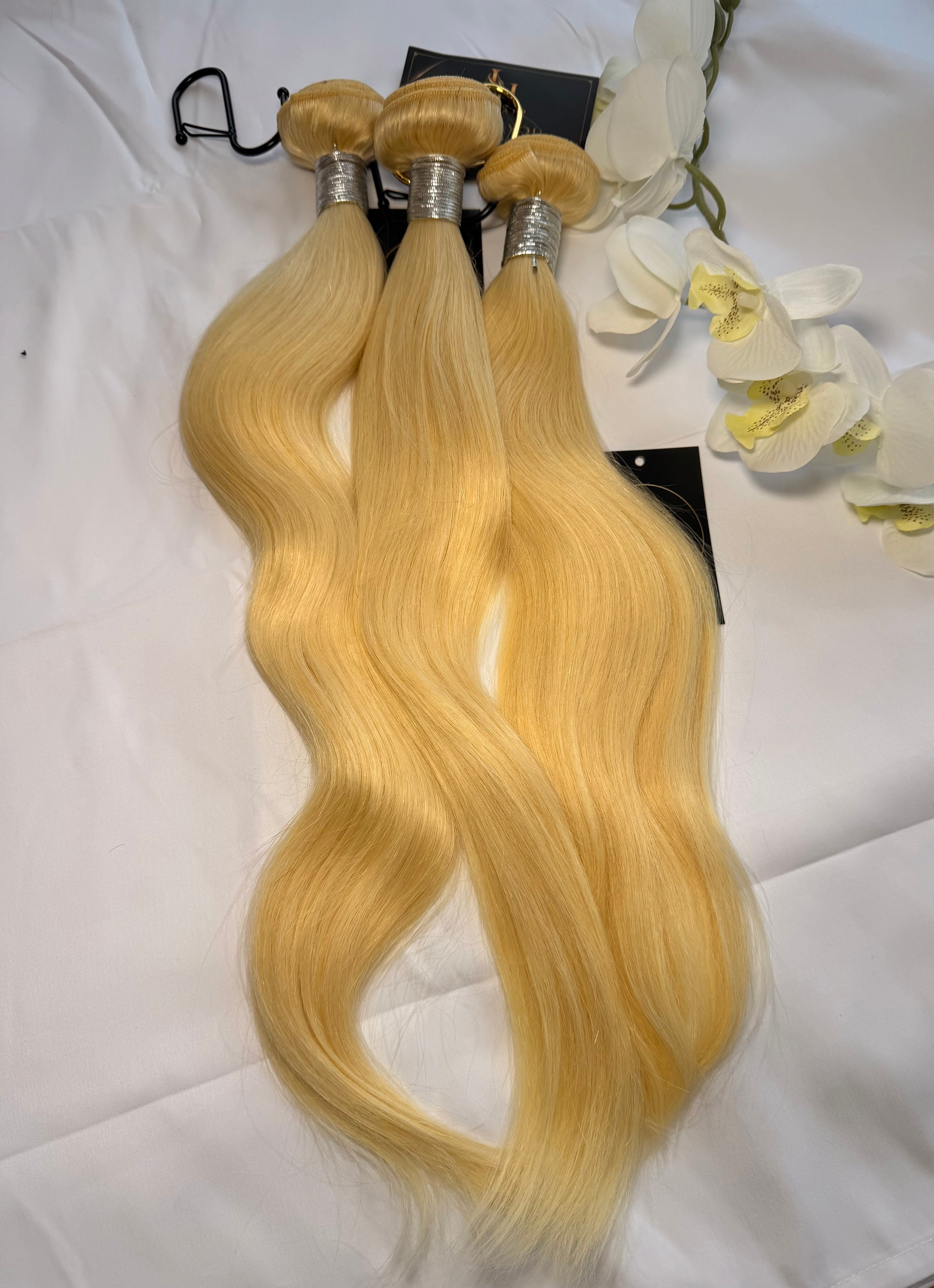 Unbehandeltes vietnamesisches Echthaar, unbehandelt, Single Donor, Blond 613, Naturglatt