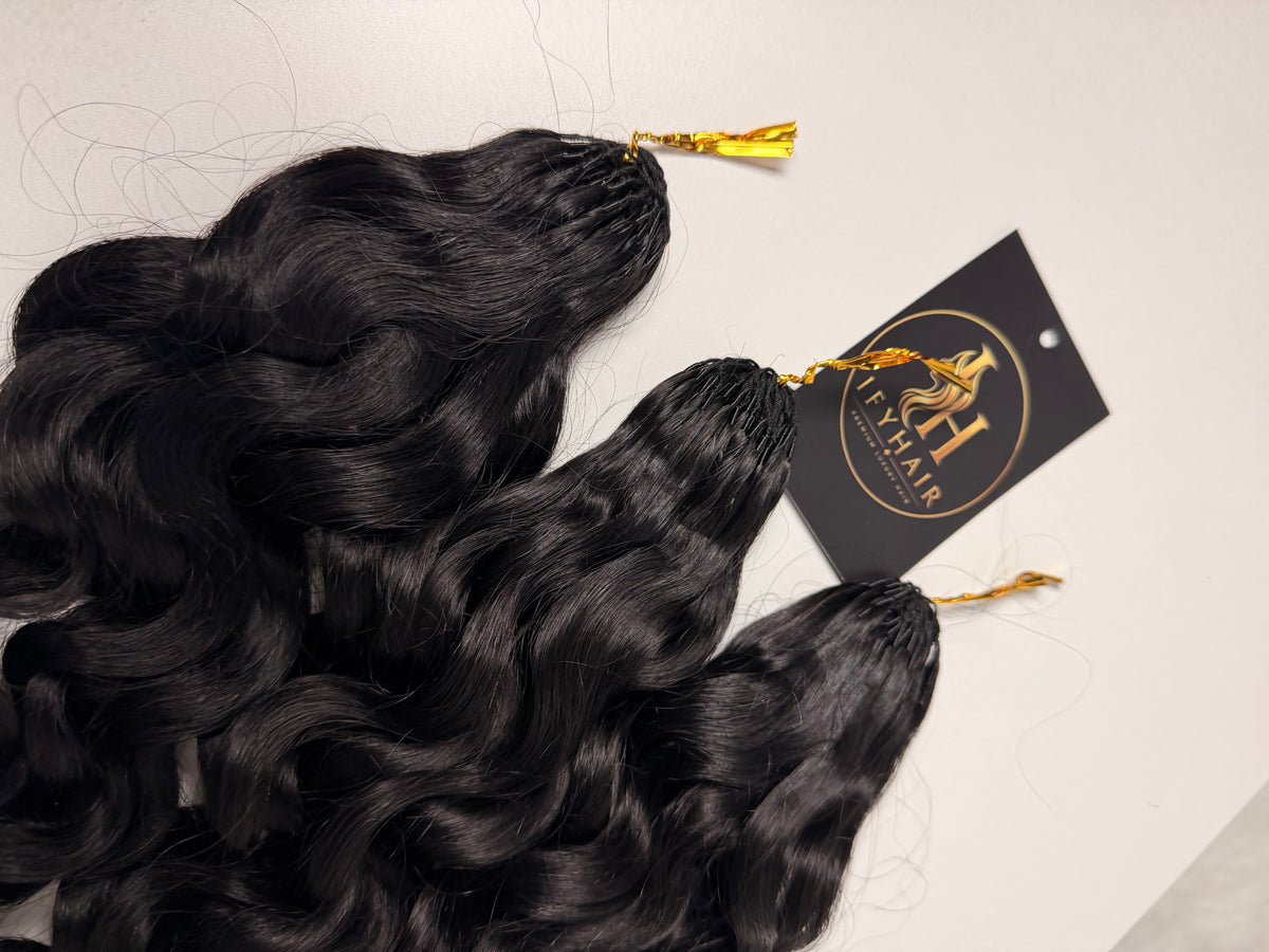 Italian Curly Miracle Knots – 100 % Virgin Cambodia Human Hair | 60 per Bundle | 20”