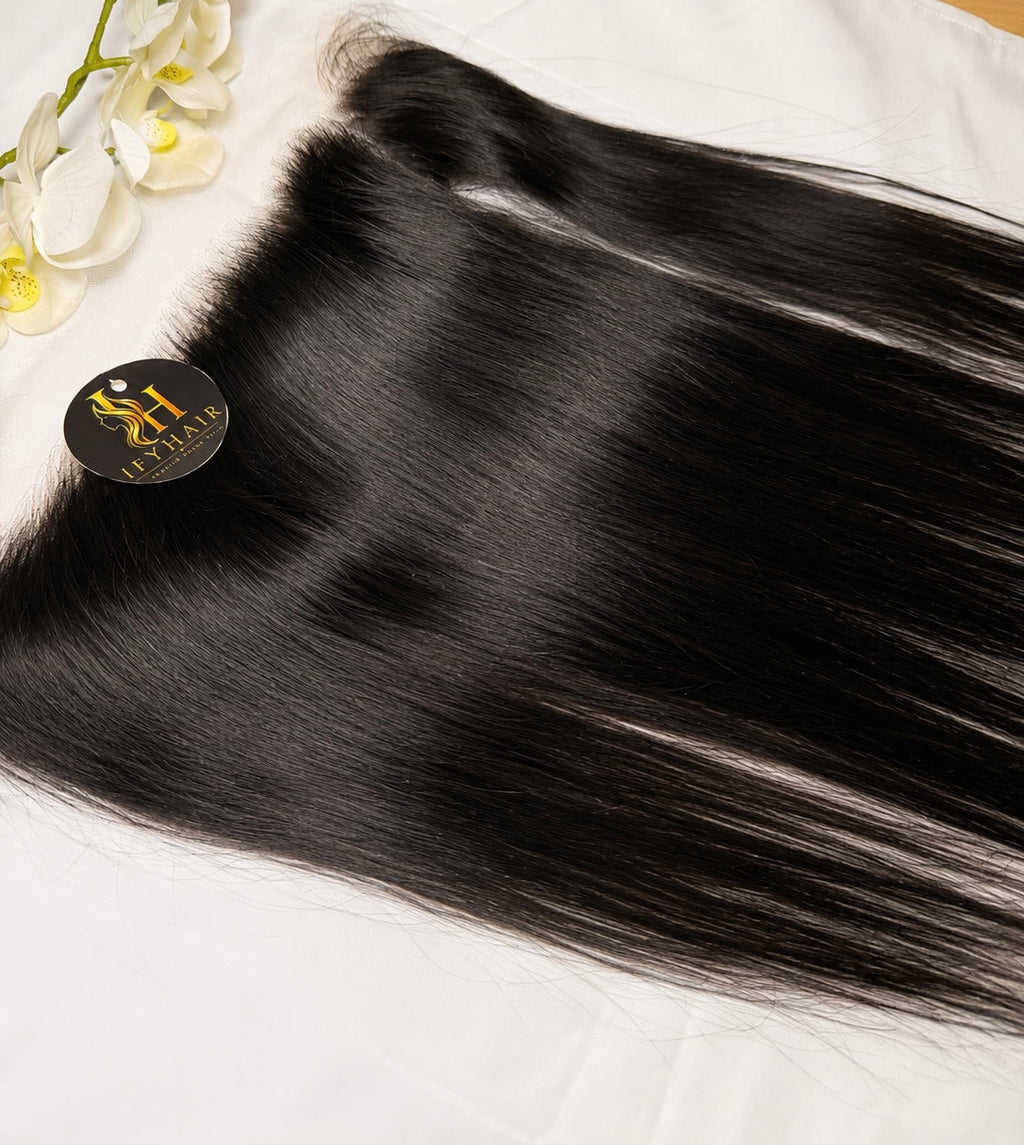 Haut wie 13x4 HD-Lace-Frontal Echthaar Glatt – 18 Zoll