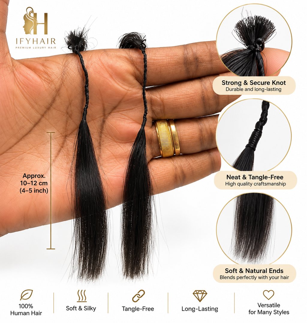 Italian Curly Miracle Knots – 100 % Virgin Cambodia Human Hair | 60 per Bundle | 20”
