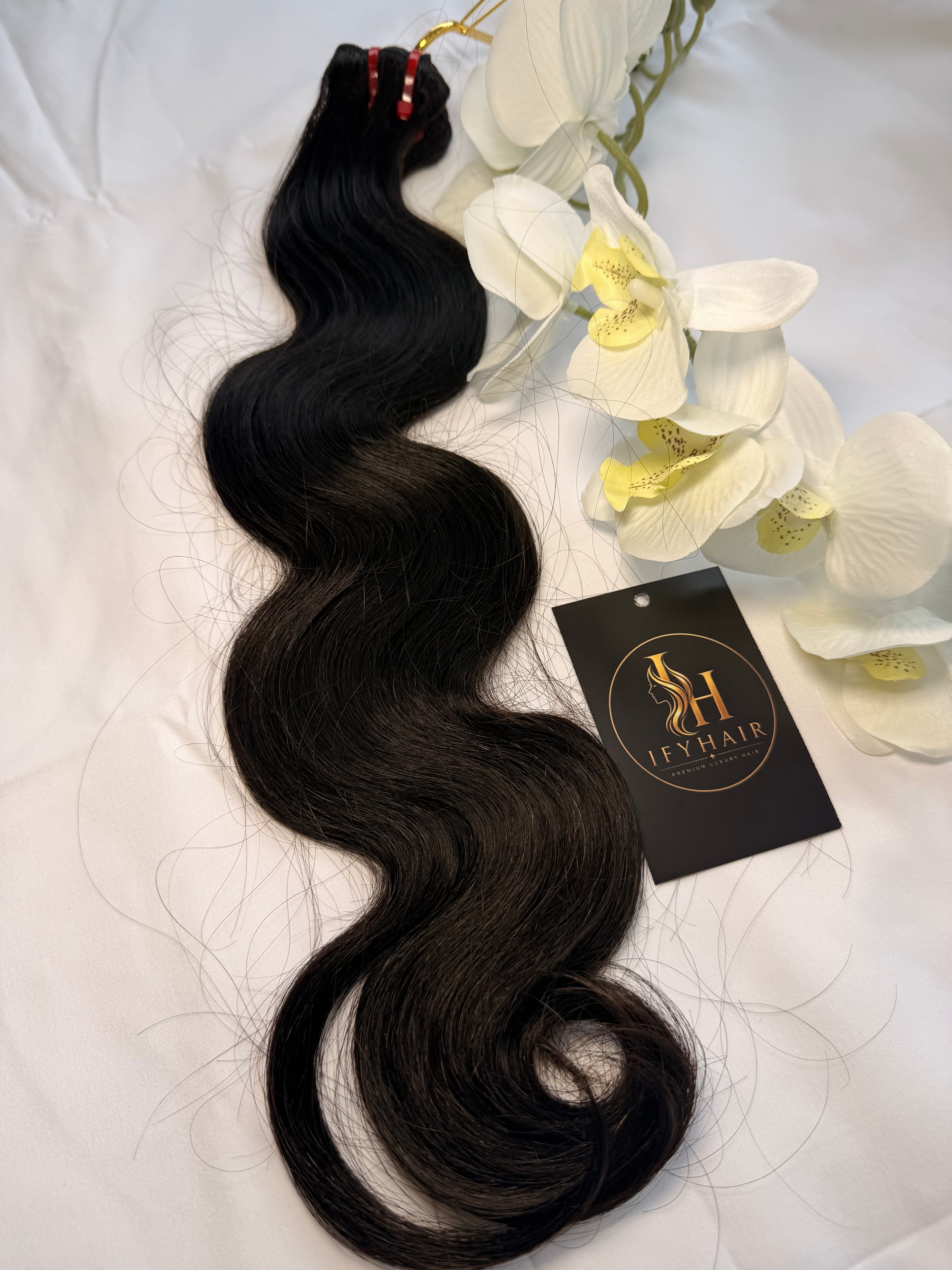 Einzelspender Doppelgezogene rohe vietnamesische Body Wave Echthaarverlängerungen - 3 Bündel
