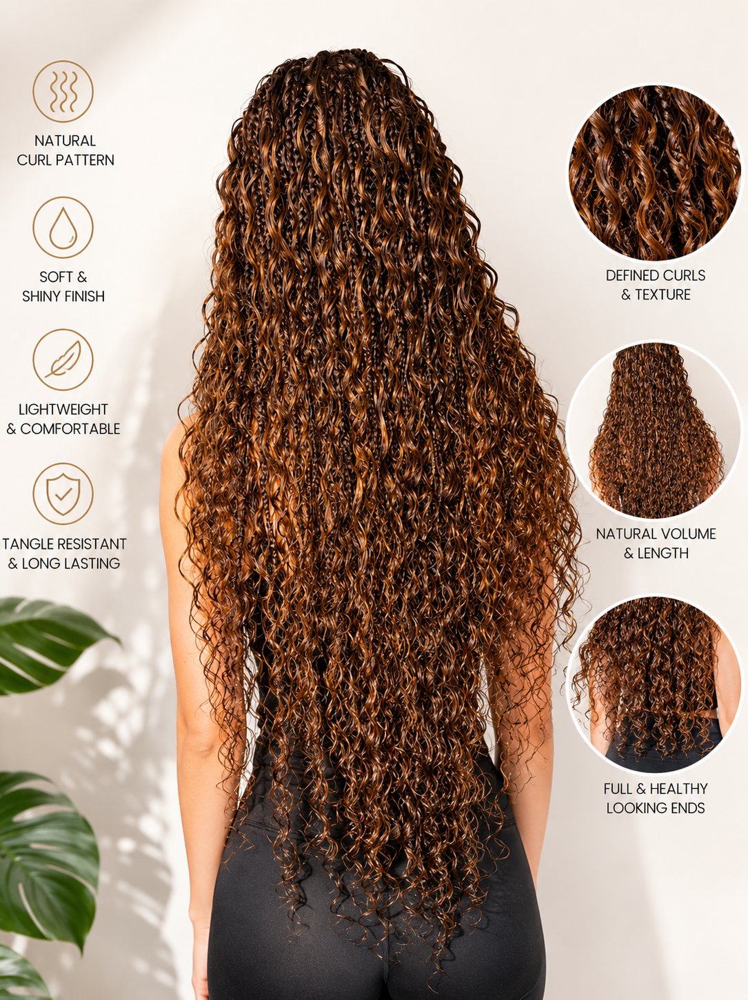 Premium unbehandeltes Haar für Boho-Zöpfe – 14–18 Zoll Deep Wave
