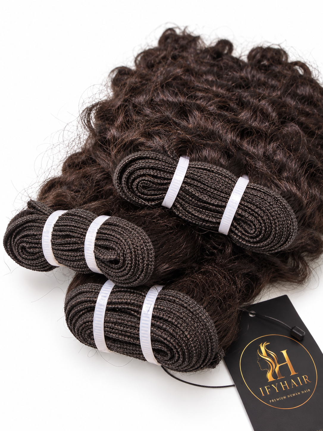 Cambodia Burmese Curly Echthaar – 20” | 300g 3 Bundles + 18” 5×5 HD Lace Closure